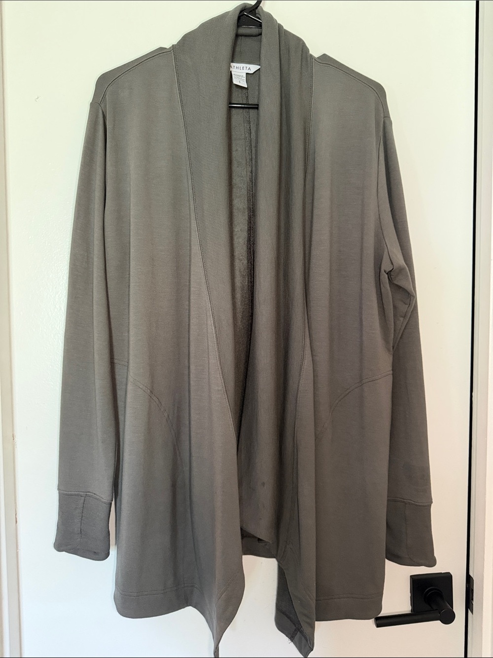 Athleta Pranayama Restore Wrap Cardigan Open Front Gray Size Small